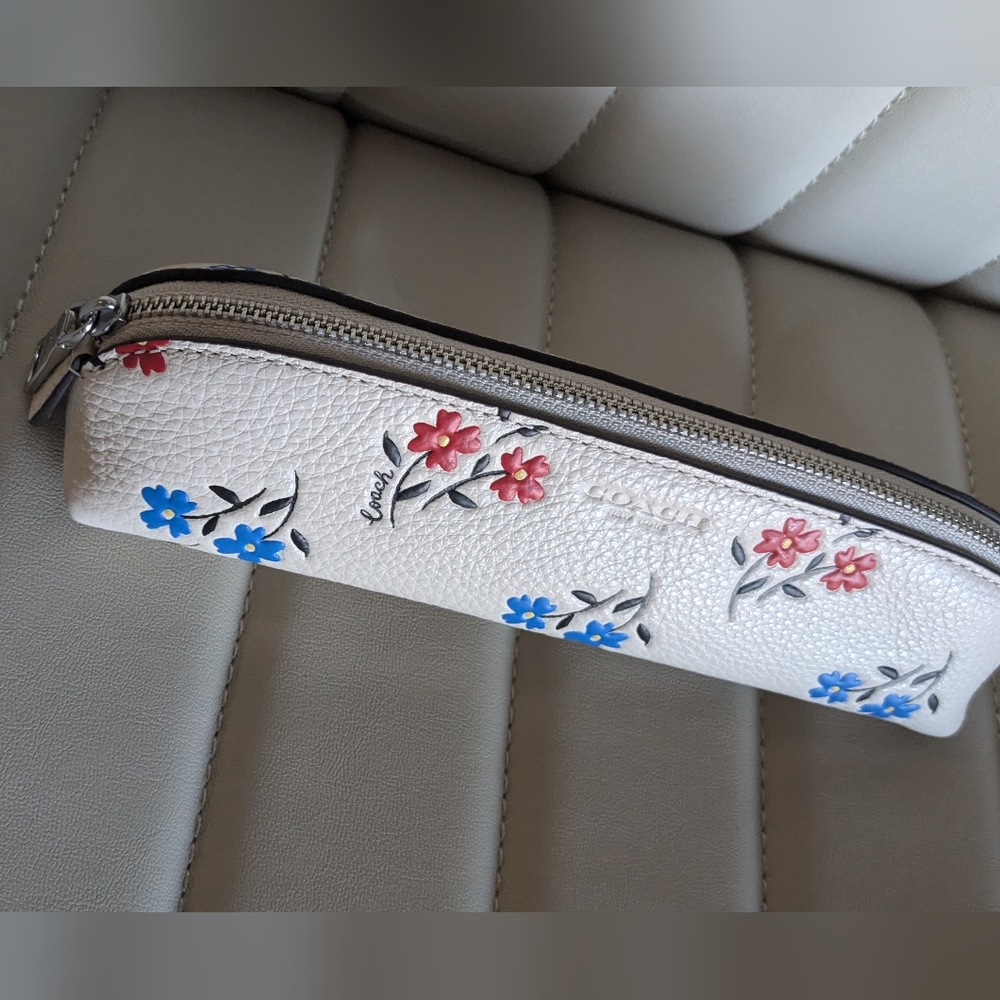 Coach floral pencil case